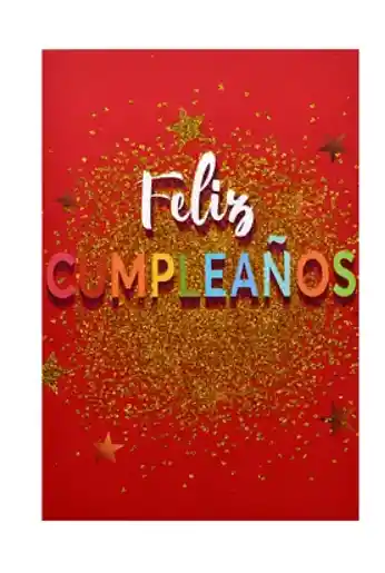 Tarjeta Feliz Cumpleaños Roja