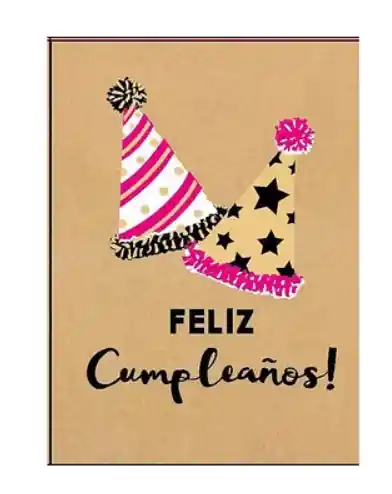 Tarjeta Feliz Cumpleaños Sombrero Rojo