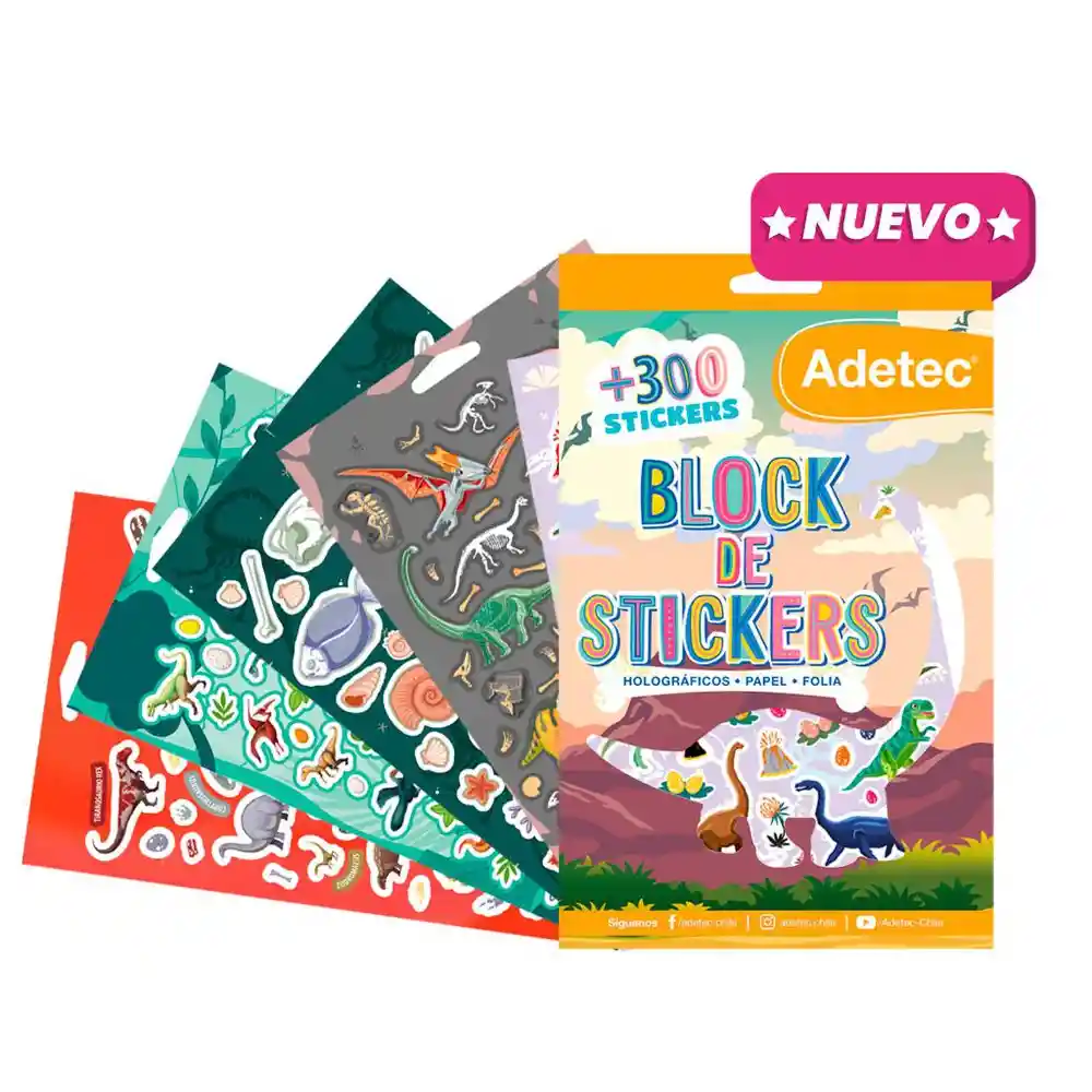 Block De Stickers Dinosaurios Adetec