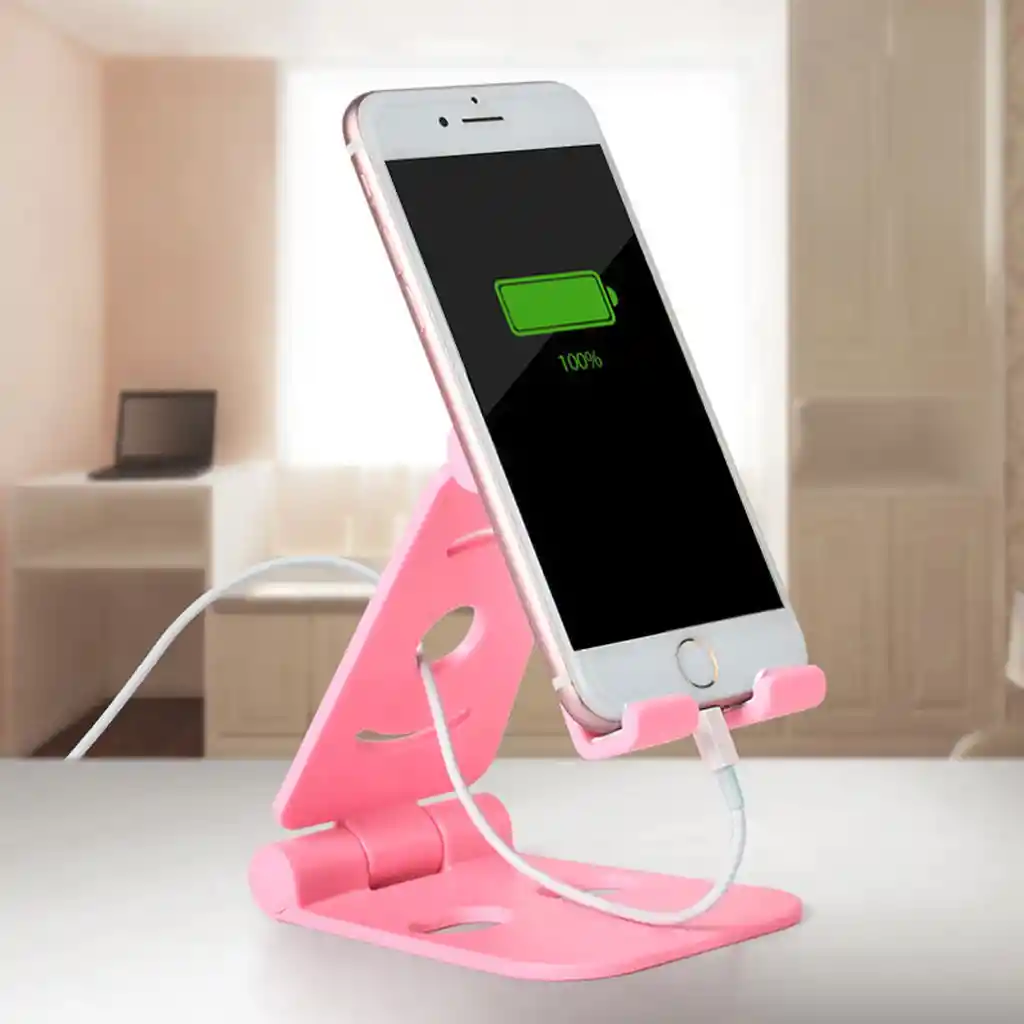 Soporte Celular Tablet Para Escritorio Mesa Rosado
