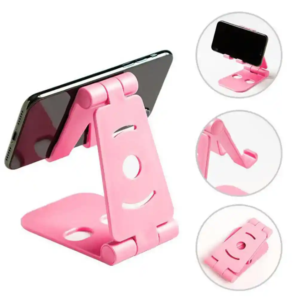 Soporte Celular Tablet Para Escritorio Mesa Rosado