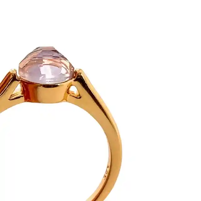 Anillo Amatista Con Bano De Oro Talla 5