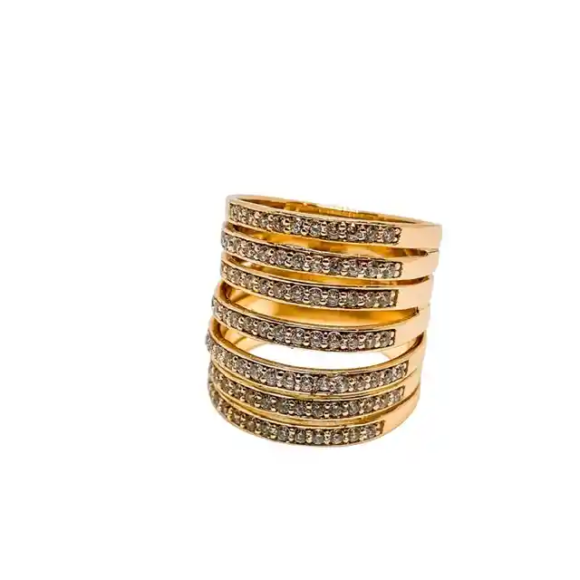 Anillo Siete Cintillos Dorado Talla 6