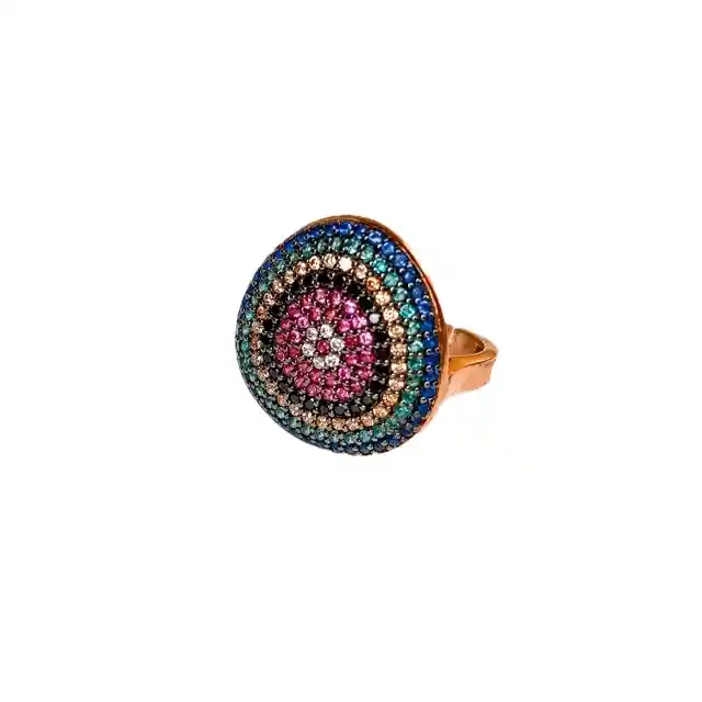 Anillo Pedreria Multicolor Talla 7