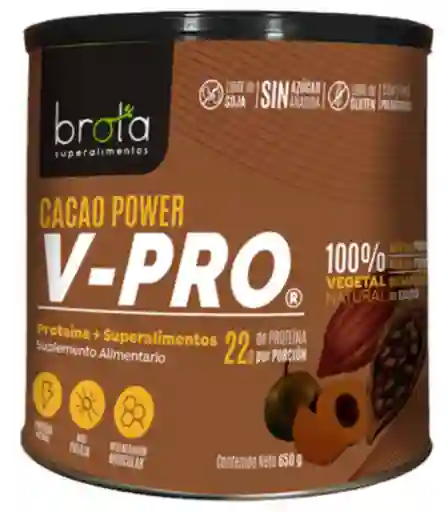 Brota - Cacao Power Proteina V Pro + Superalimentos (vegana, Sin Azúcar O Gluten)