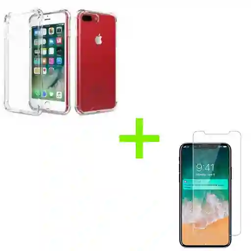 Carcasa Transparente Para Iphone 7 8 Se 2020 Mas Mica De Vidrio 5d