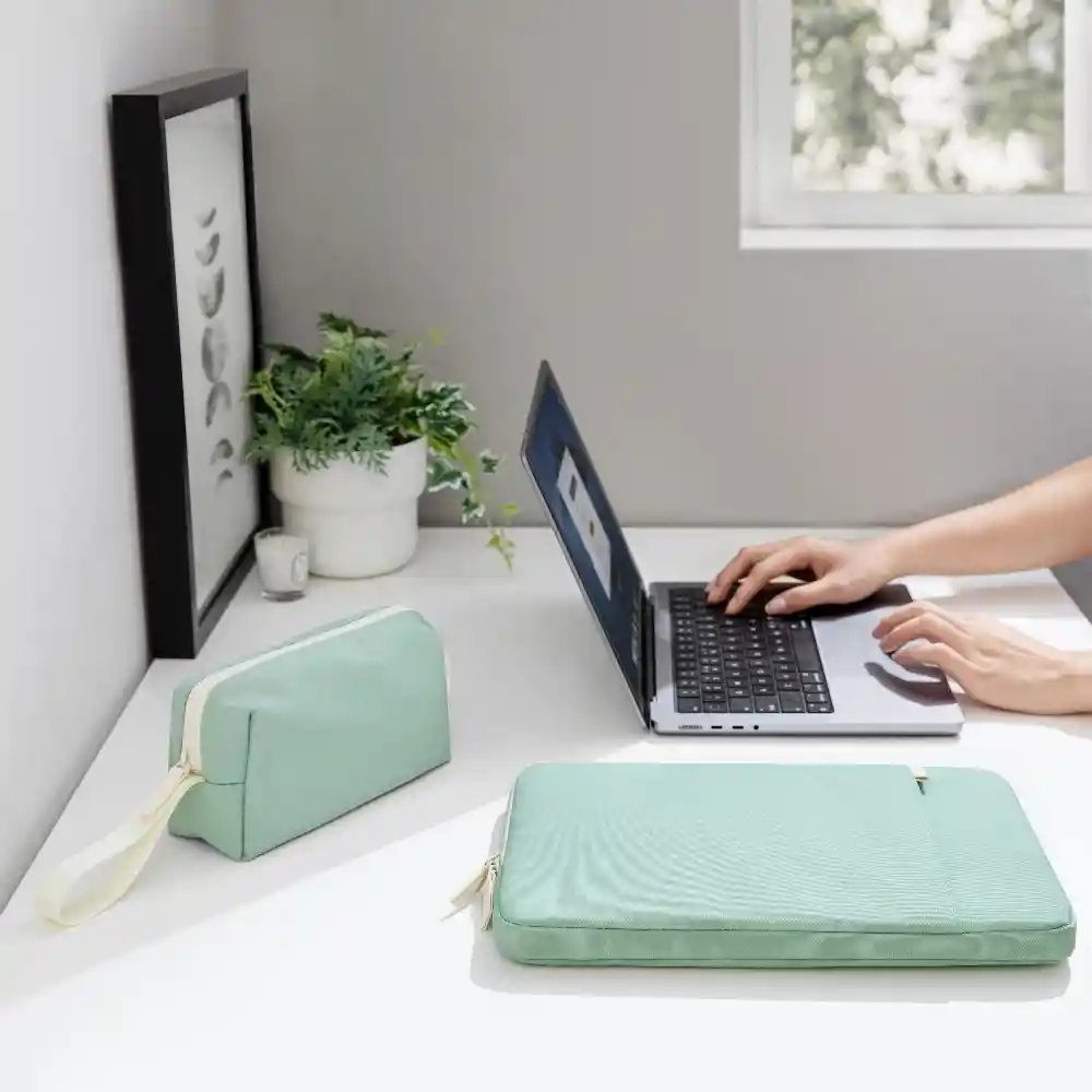 Tomtoc A23 Funda Lady Para Macbook 14''+ Organizador Verde