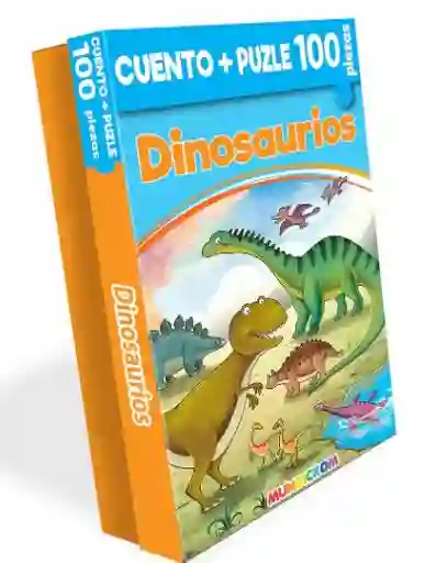 cuento+Puzzle 100 piezas dinosaurios