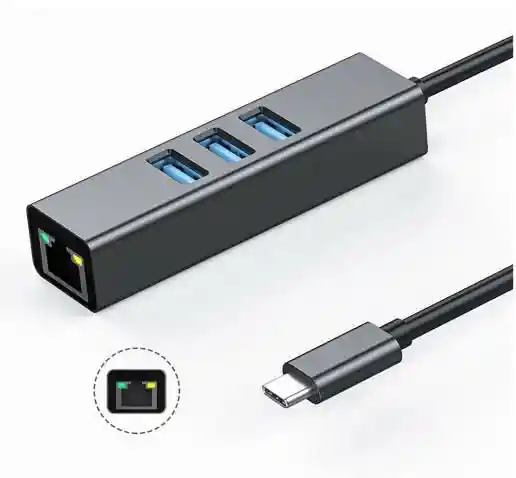 Birlink Hub Tipo C A Rj45 + 3 Puertos Usb 3,0