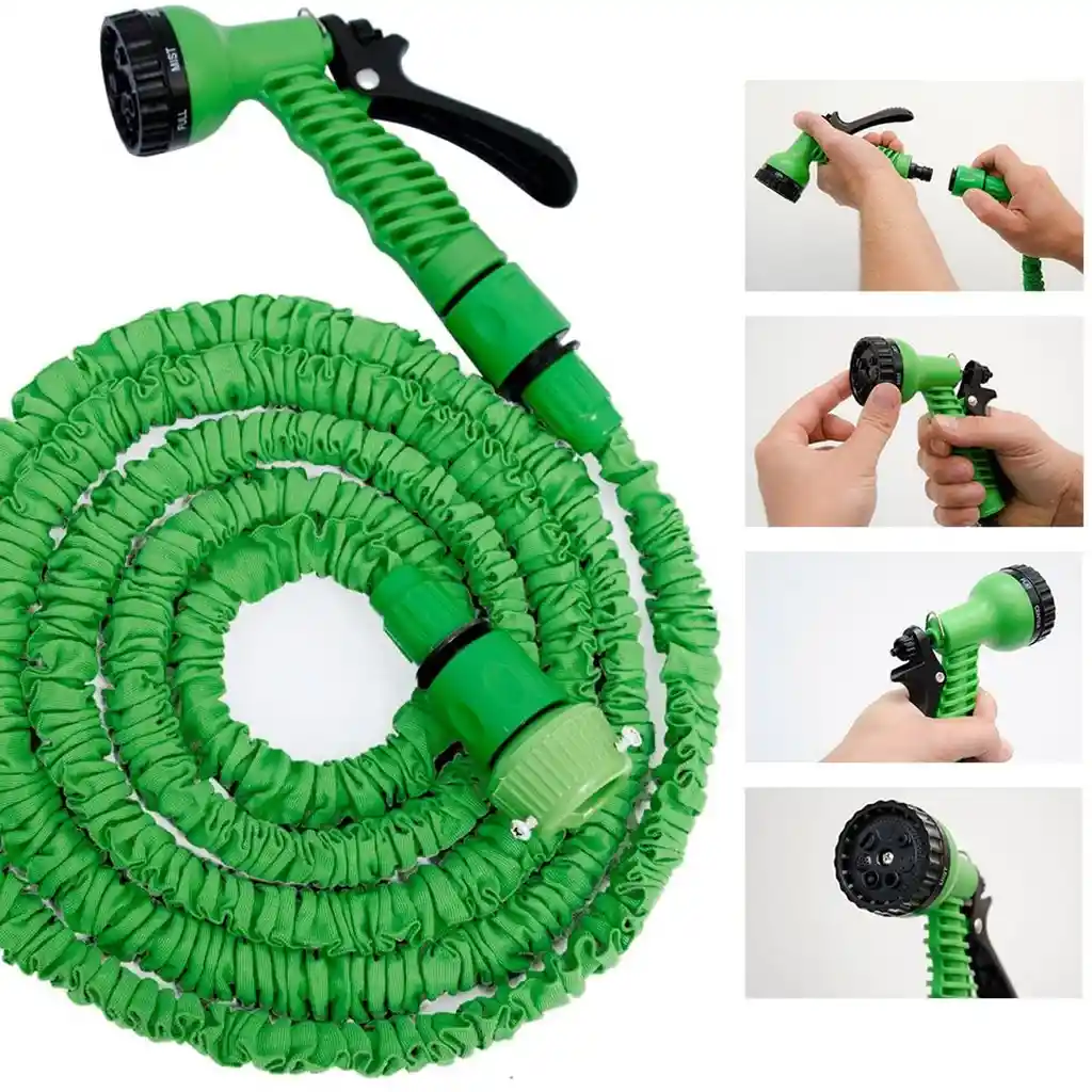 Manguera Retráctil 45mts Jardín Verde
