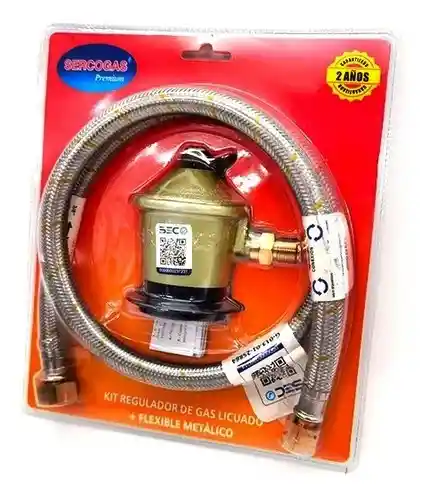 Kit Regulador De Gas Licuado Mas Flexible Metalico (sercogas)