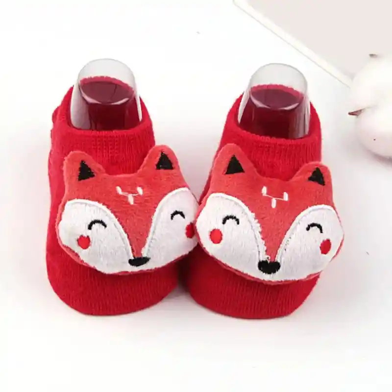 Calcetines Bebé Con Diseño 3d Zorro Rojos