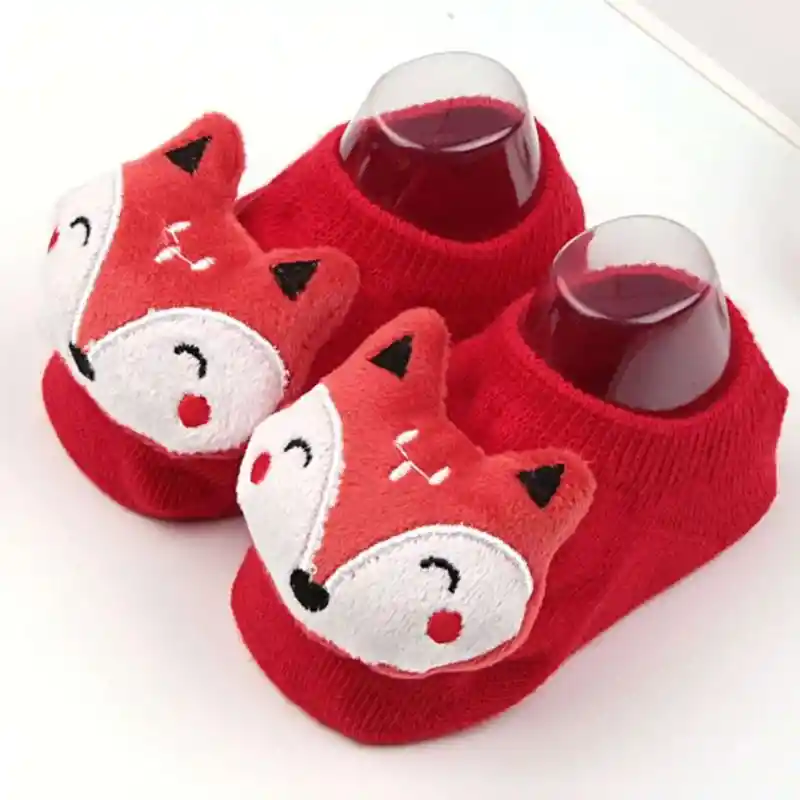 Calcetines Bebé Con Diseño 3d Zorro Rojos