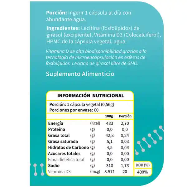 Vitamina D3 Liposomal 800 Ui