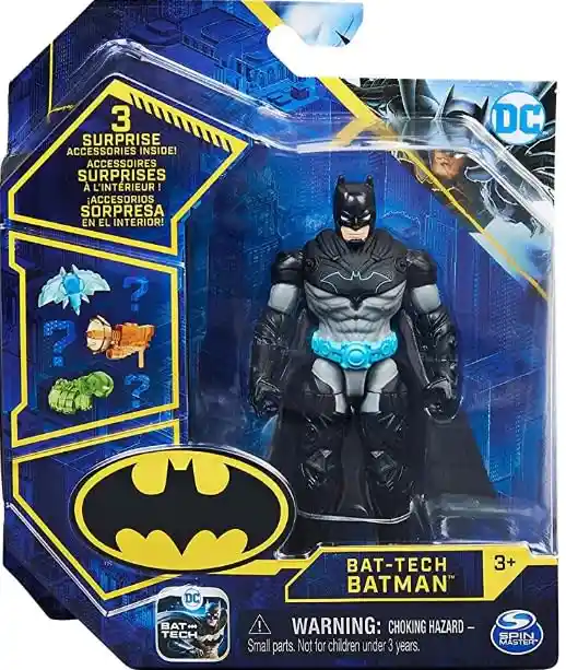 Dc Bat-tech Figura Básica 4" Bat-tech Batman C/3acc 6055946