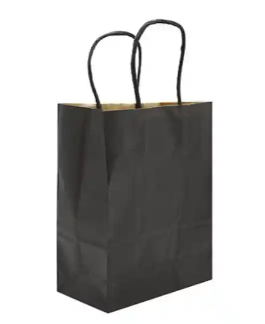 Bolsa De Papel Kraft Grande Negra 26x32x10