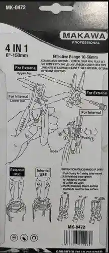Alicate De Presion Tipo Cadena 4 En 1 ( Makawa)