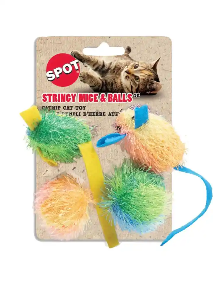 Spot Stringy Mice & Balls Cat Toys