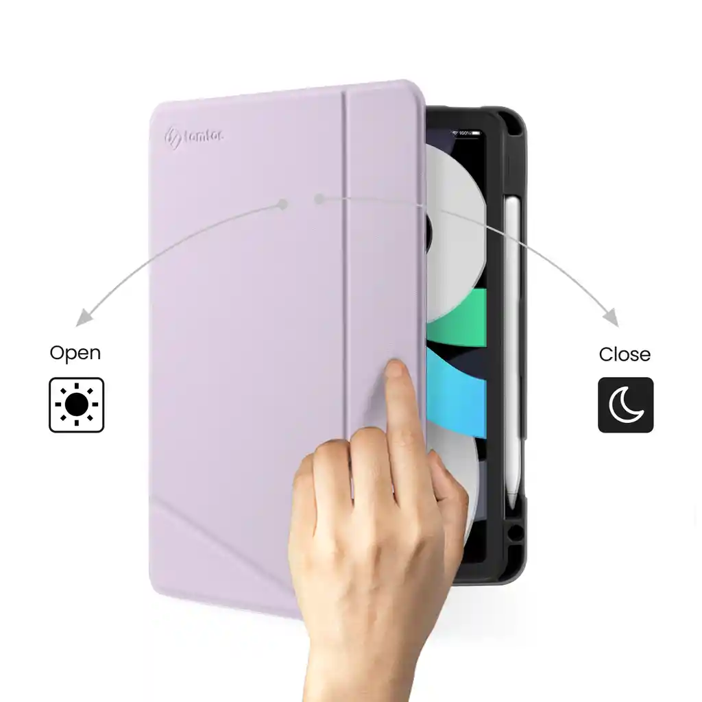 Tomtoc Funda Vertical Para Ipad Air 4 De 10,9'' 2020 Violeta