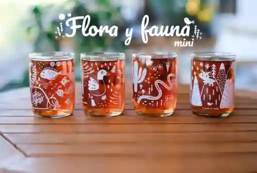 Flora & Fauna Mini Juego De 4 Vasos