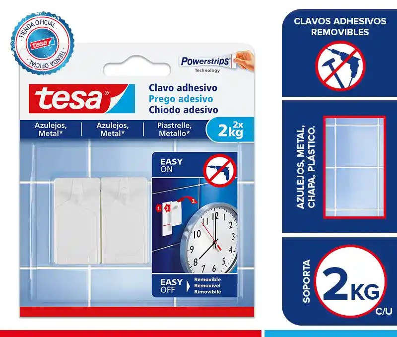 Tesa Clavo Adhesivo Removiblesuperficie Lisa 2Kg