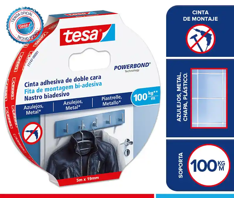 Tesa Cinta De Montajeextra Fuerte 5Mts Aguanta 100Kg