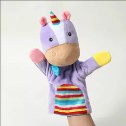 Títere O Marioneta De Mano Unicornio Lila