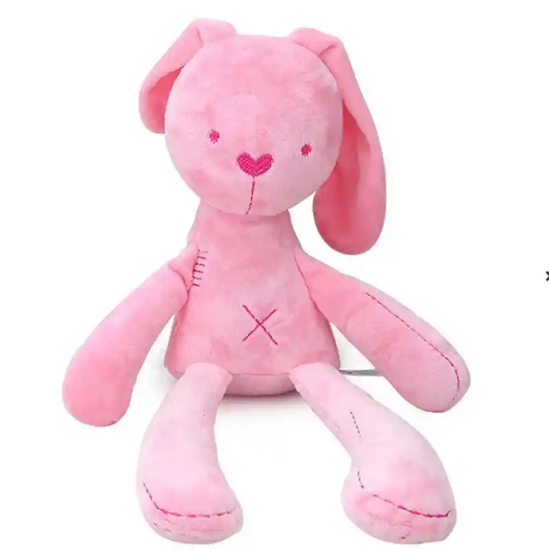 Peluche Felpa De Apego Conejo Rosa Patas Largas Para Bebés