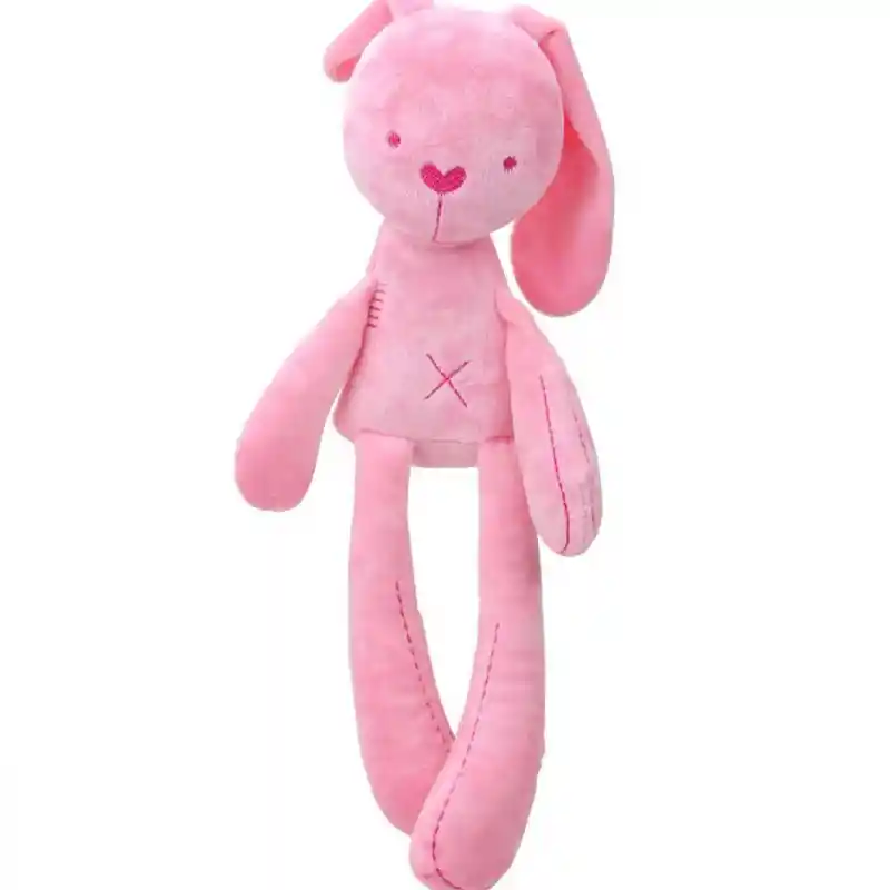 Peluche Felpa De Apego Conejo Rosa Patas Largas Para Bebés