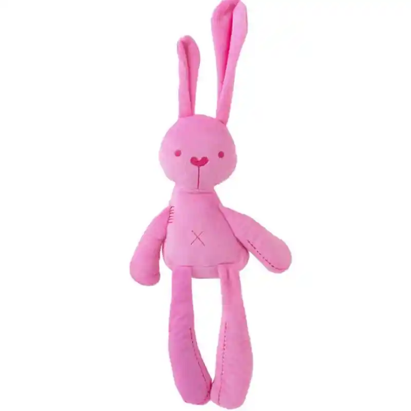 Peluche Felpa De Apego Conejo Rosa Patas Largas Para Bebés