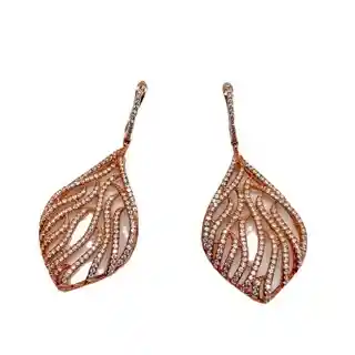 Aros Largos Rosados Ramas Circones