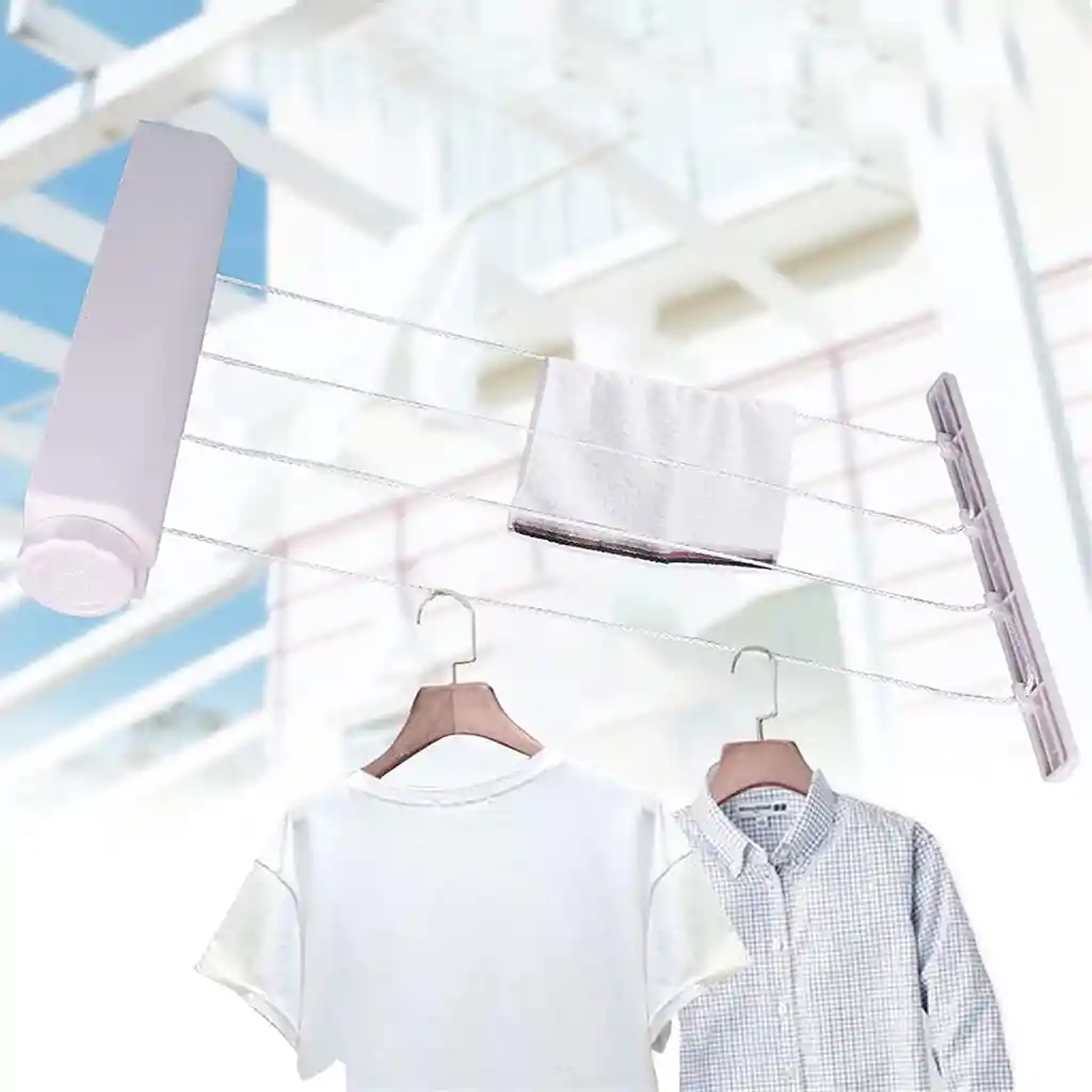 Tendedero Colgador De Ropa 4 Cuerdas Hogar Gris