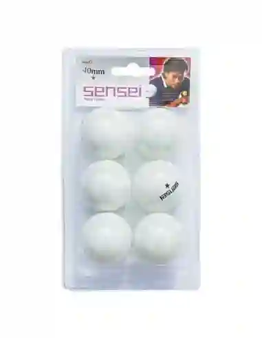 Pack De 6 Pelotas Ping Pong Sensei 1 Estrella Blanca