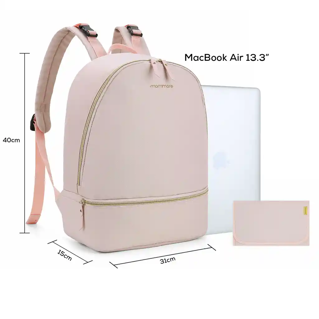 Mochila Grande Para Pañales Siena- Rosado