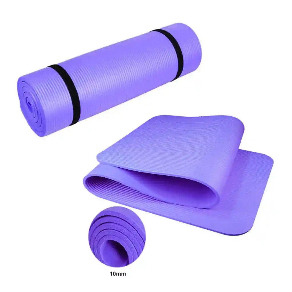 Alfombra Mat De Yoga 10mm Antideslizante - Colores Según Stock