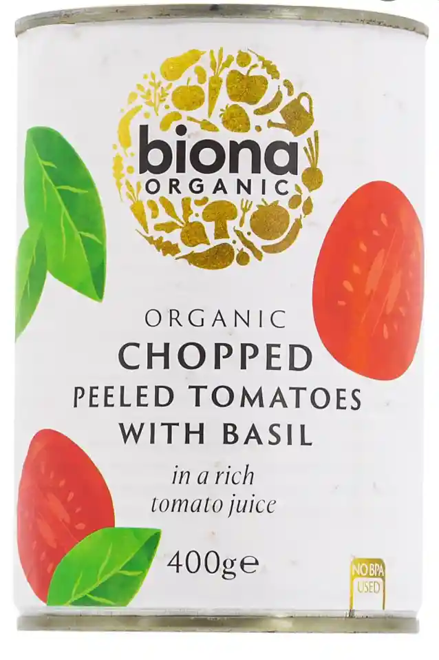 Biona - Chopped Tomatoes With Basil (tomates Orgánicos Picados Con Albahaca) 400g