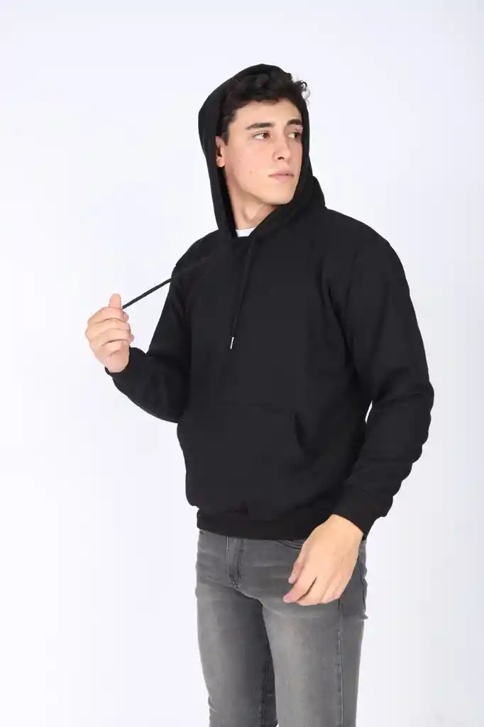 Poleron Canguro Negro Talla L