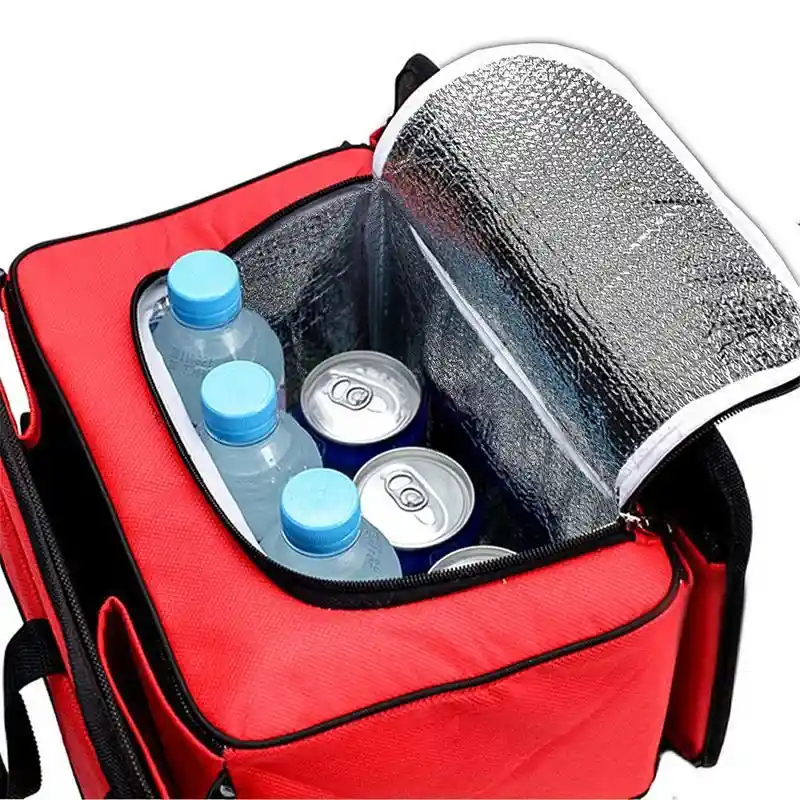 Bolso Organizador Cooler Plegable Maletero Auto Rojo