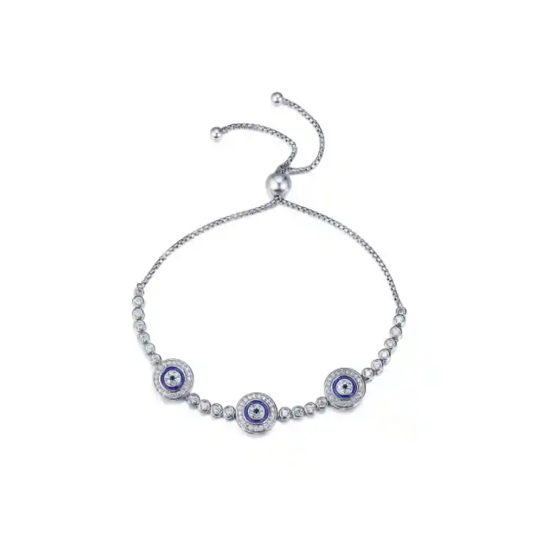 Pulsera De Zircón Ojos Azules