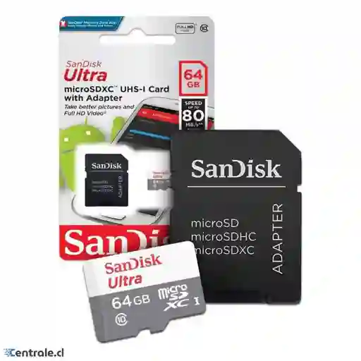 Memoria Microsdxc Sandisk Ultra 64gb Uhs-i Clase 10