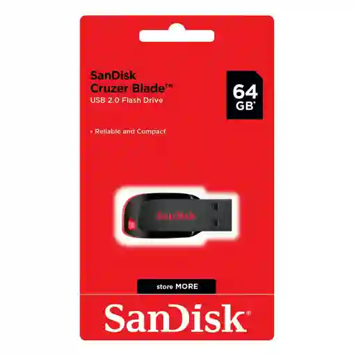 Pendrive 64gb Sandisk Sdcz50 B35s Clase 10/ Data Traveler