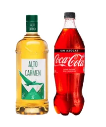 Combo Pisco Alto Del Carmen 1lt + Coca Cola Zero 1.5