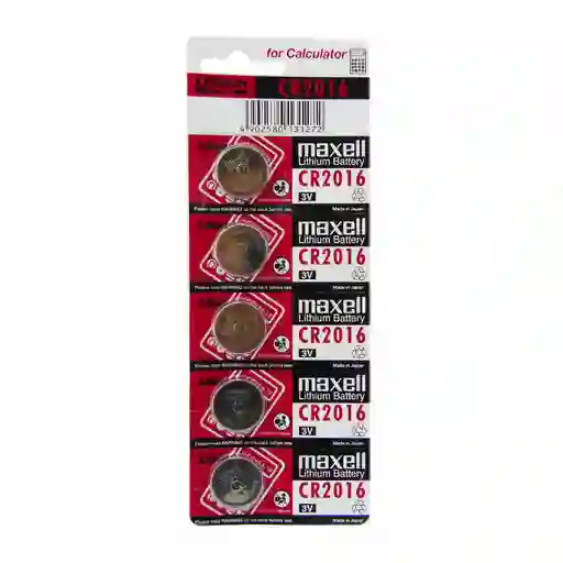 Maxell Pack 5 Pilascr2016 Lithium Battery 3V Tipo Boton