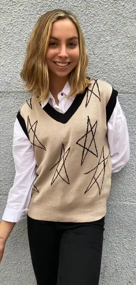Sweater Saori Beige Acrilico