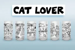 Cat Lovers Juego De 6 Vasos