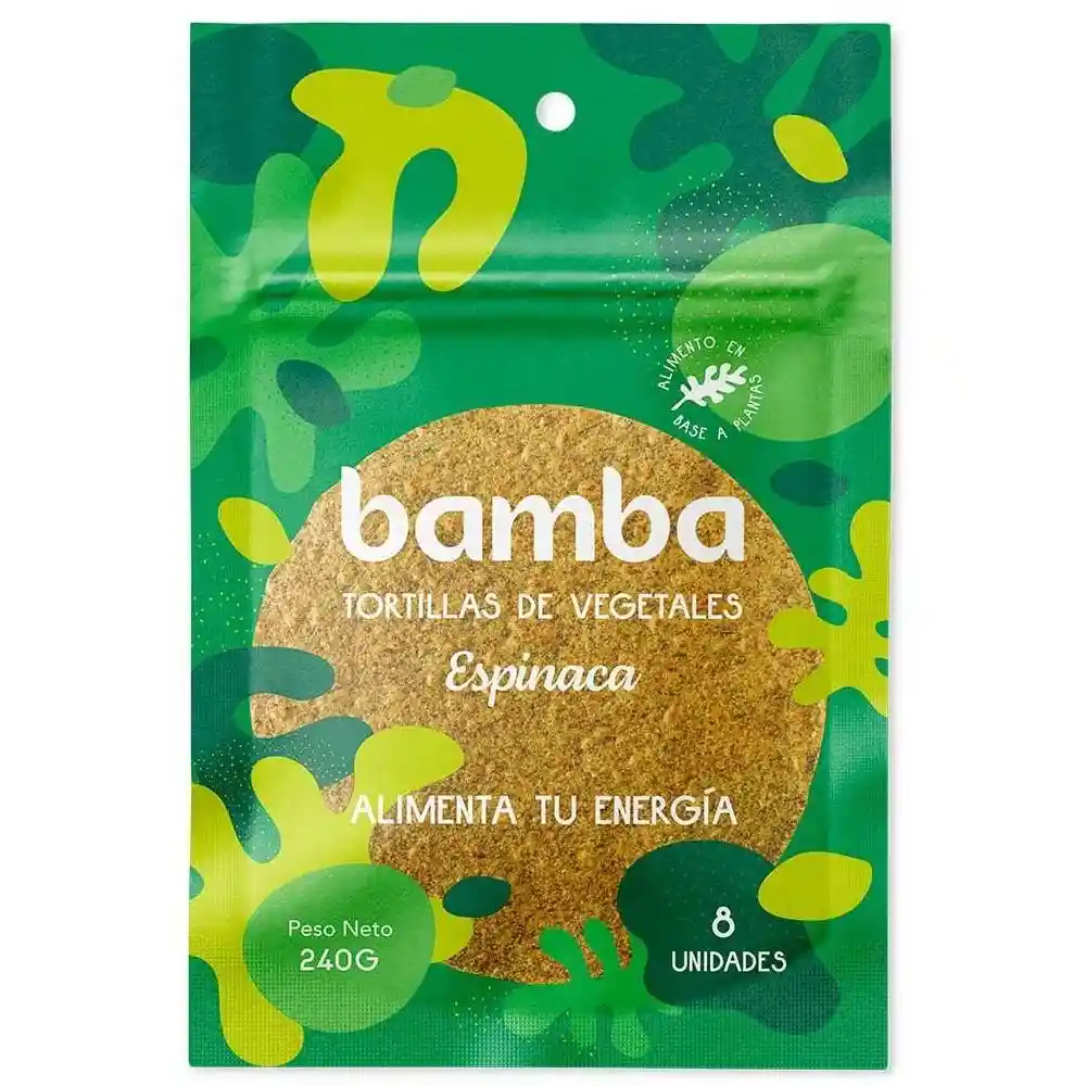 Bamba - Tortilla De Vegetales Espinaca (vegana, Sin Gluten) 240 Grs