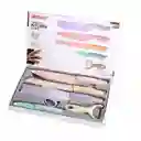 Set Cuchillos Acero Inoxidable 6 Piezas Colores