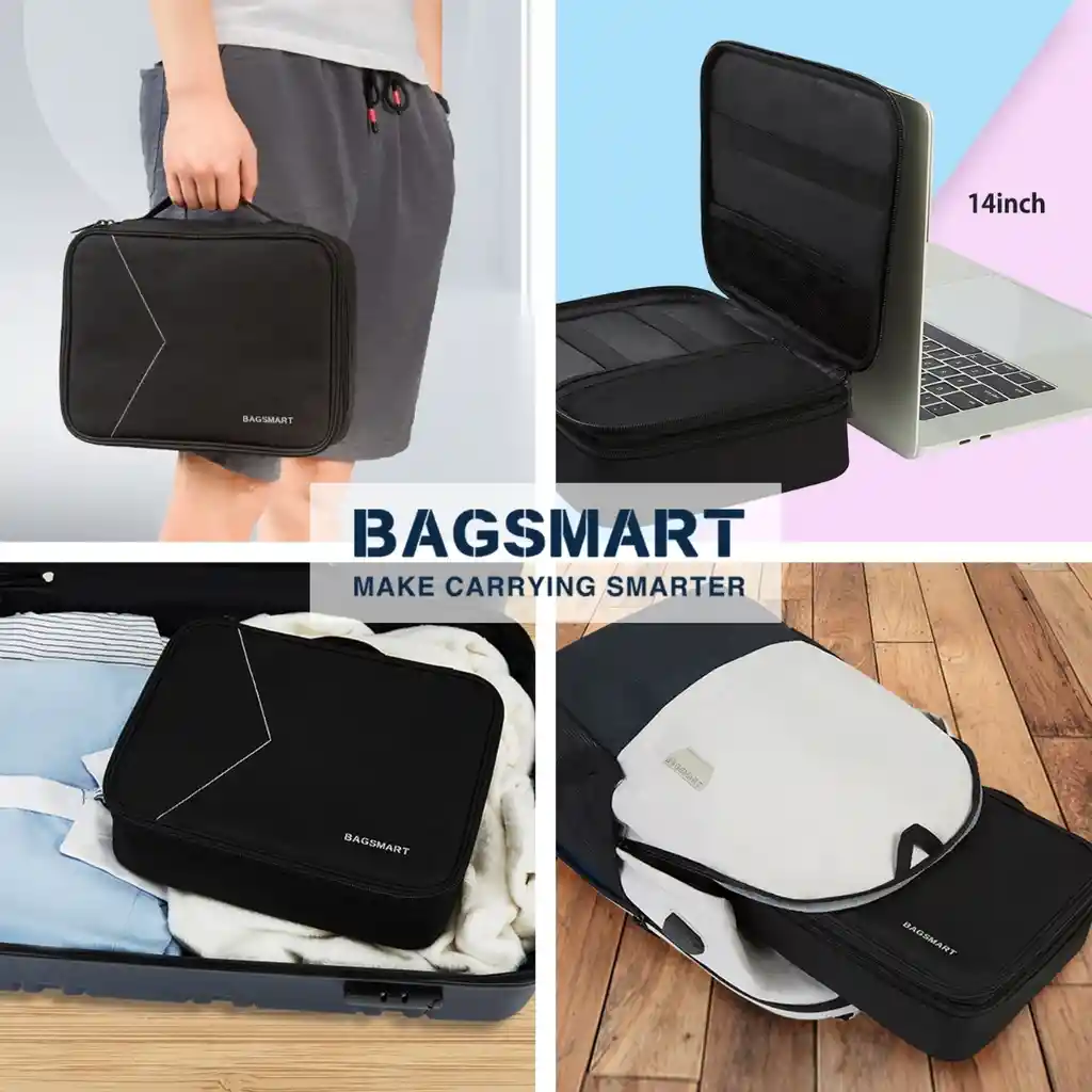 Bagsmart - Organizador Electrónico Para Viajes Grande Hasta 10,5” – Negro