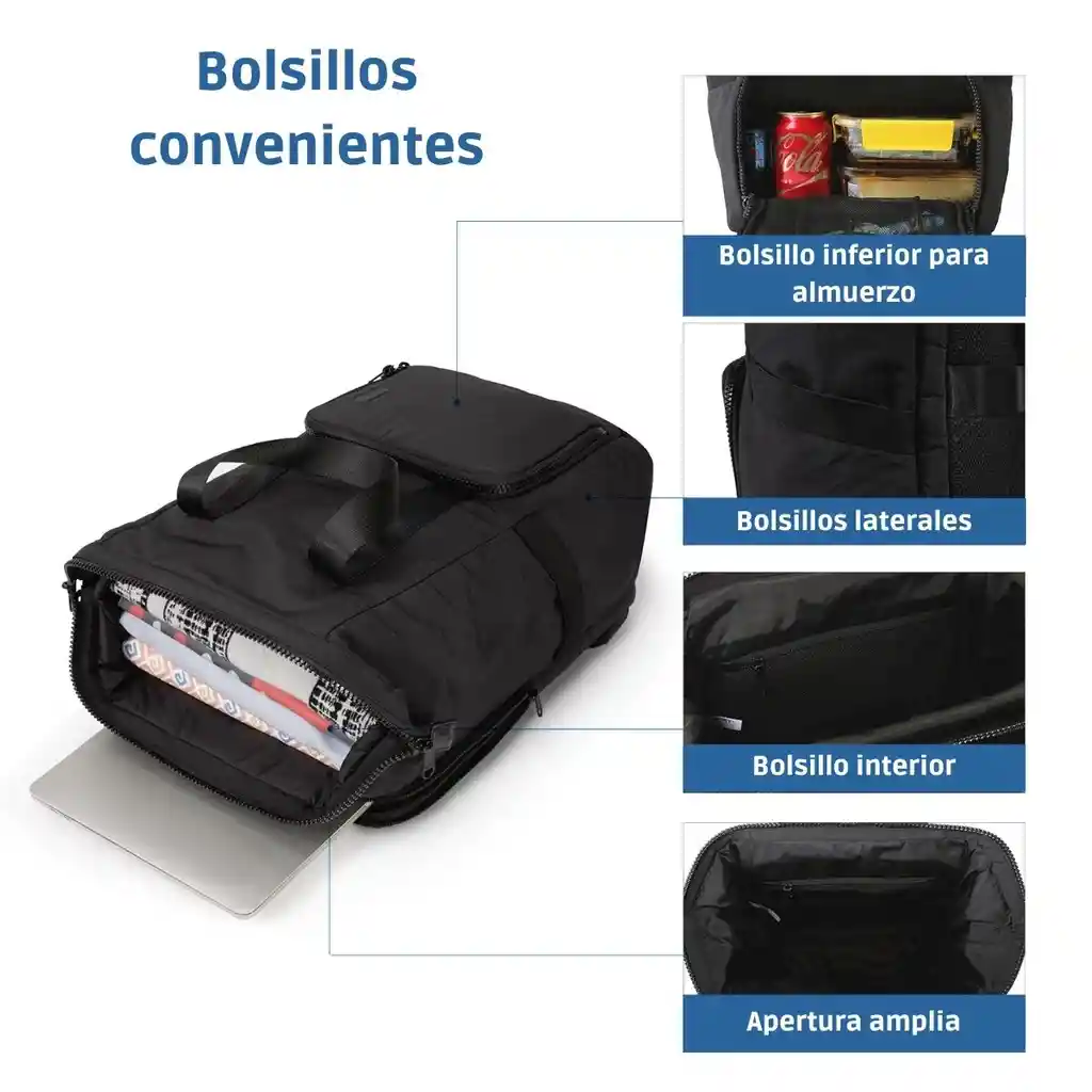 Bagsmart - Mochila Para Notebook De Hasta 15.6" Impermeable - Negro