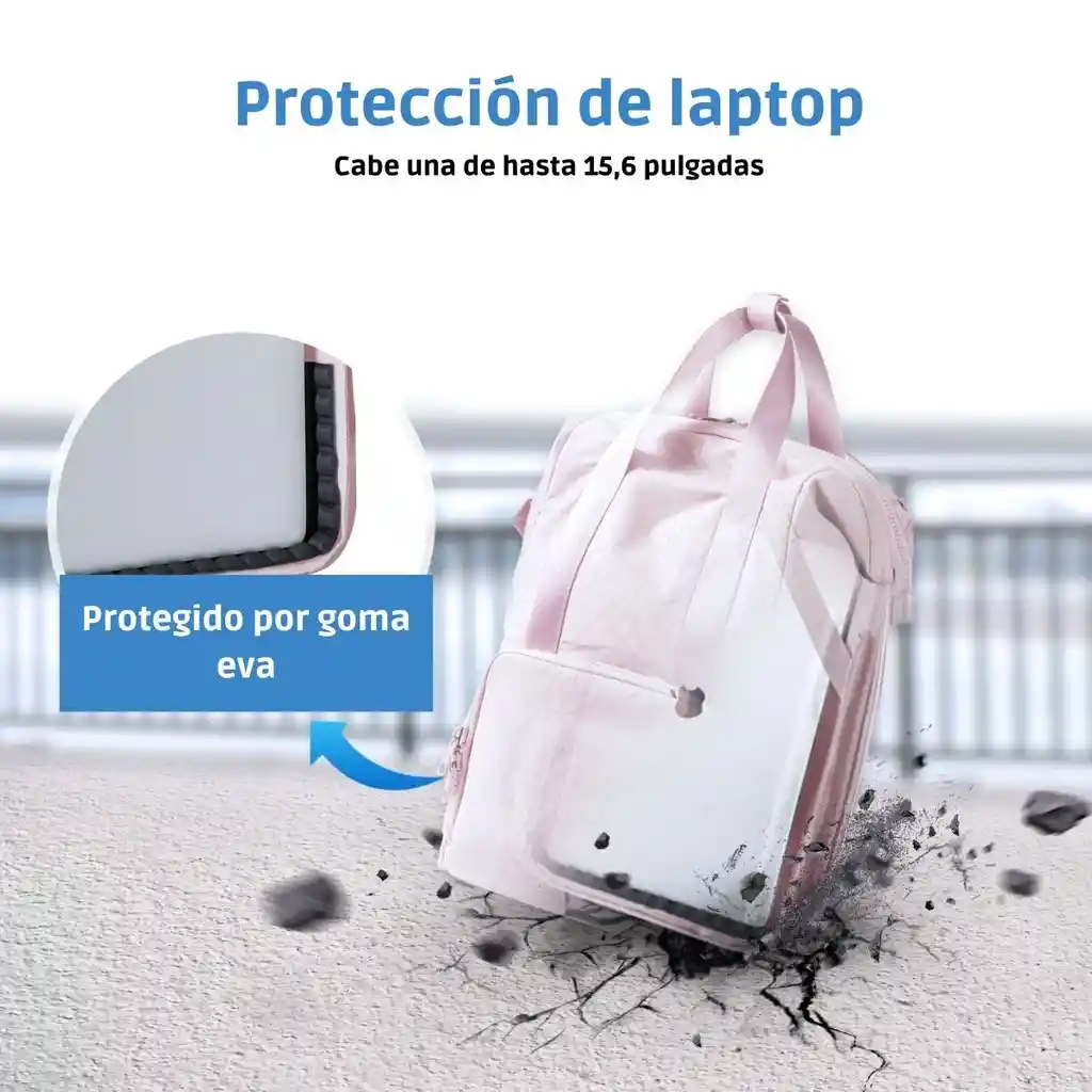 Bagsmart - Mochila Para Notebook De Hasta 15.6" Impermeable - Rosado